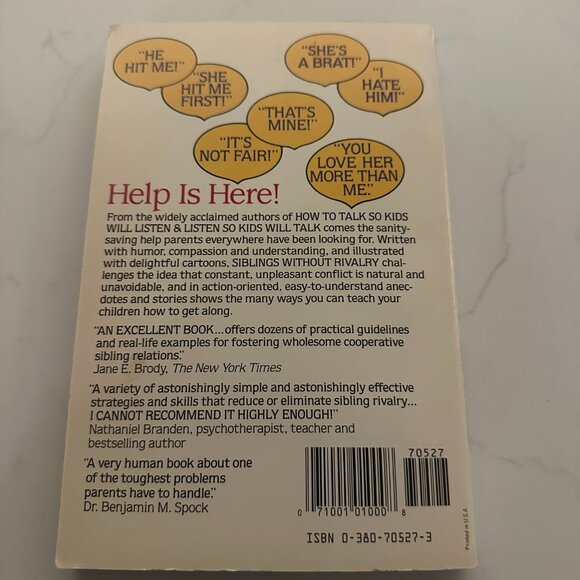 4 for $10! 😎 "Siblings Without Rivalry" By Faber & Mazlish Paperback - Picture 2 of 6